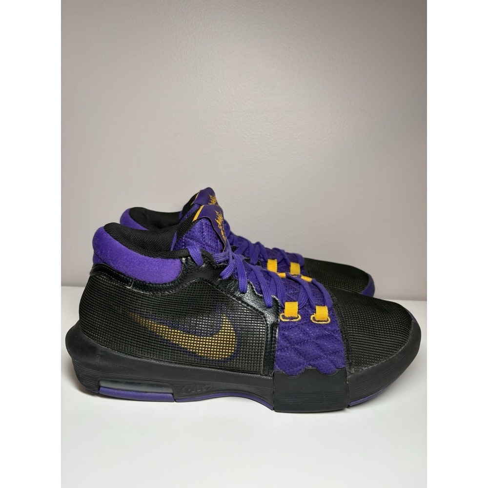 Nike LeBron Witness VIII 8 Lakers Black Purple FB2239 001 Men's - Size 11.5